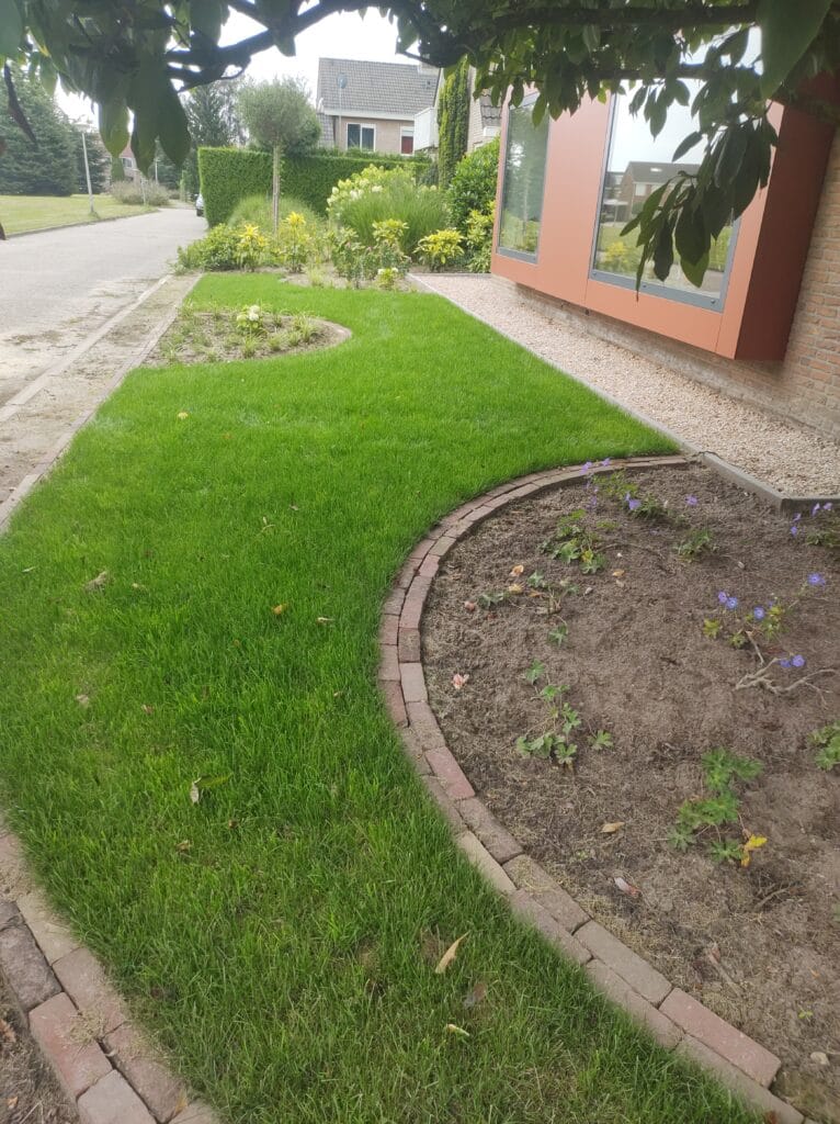 Gazononderhoud in nieuwe tuin